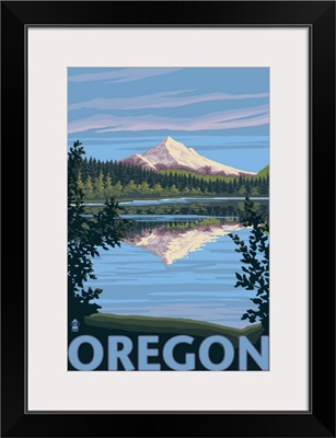 Mt. Hood from Lost Lake, Oregon: Retro Travel Poster