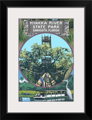 Myakka River State Park Sarasota, Florida - Montage: Retro Travel Poster