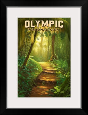 Olympic National Park, Forest: Retro Travel Poster