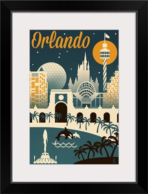 Orlando, Florida Retro Skyline