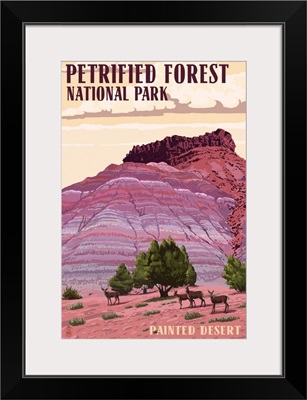 Painted Desert - Petrified Forest National Park: Retro Travel Poster