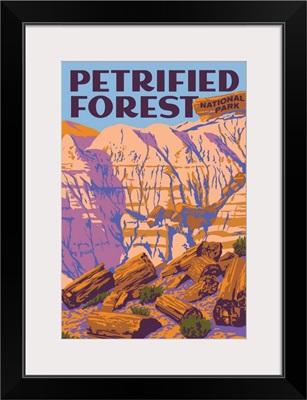 Petrified Forest National Park, Broken Logs: Graphic Travel Poster