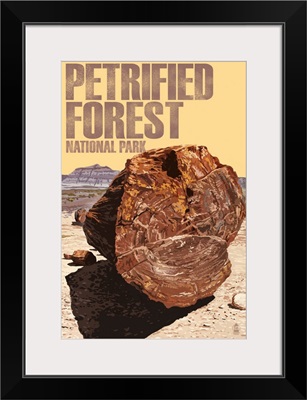 Petrified Forest National Park, Log: Retro Travel Poster