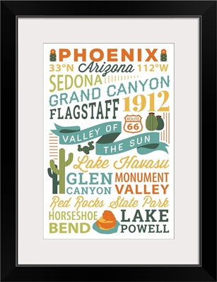Phoenix, Arizona - Stacked Typography
