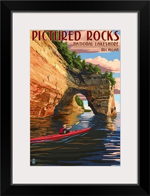 Pictured Rocks National Lakeshore, Michigan: Retro Travel Poster