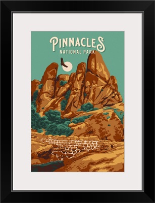 Pinnacles National Park, Natural Landscape: Retro Travel Poster