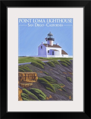 Point Loma Lighthouse - San Diego, California: Retro Travel Poster
