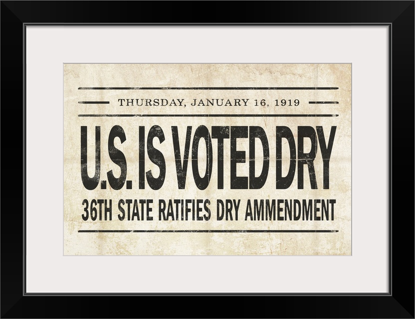 Prohibition Newspaper Cover - Voted Dry