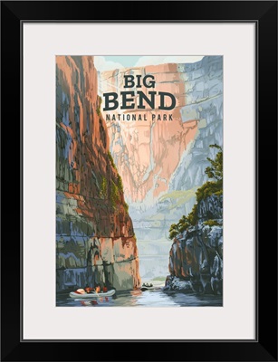 Rafting In Big Bend National Park: Retro Travel Poster