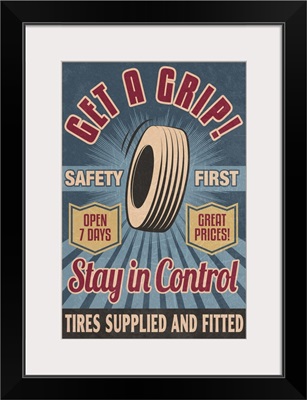 Retro Tire Ad, Vintage Sign