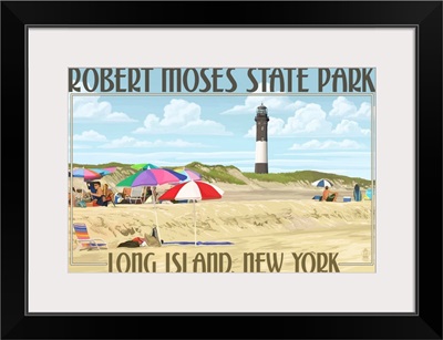 Robert Moses State Park, Long Island, New York: Retro Travel Poster