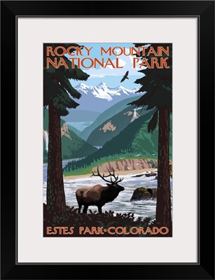 Rocky Mountain National Park, Estes Park: Retro Travel Poster