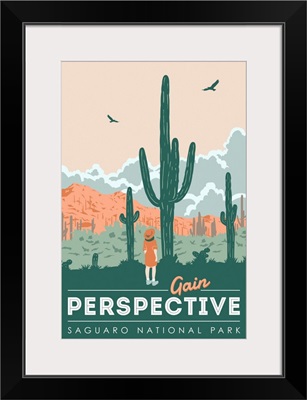 Saguaro National Park, Gain Perspective: Graphic Travel Poster