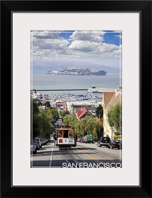 San Francisco, California - Cable Car and Alcatraz Island