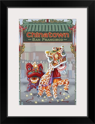 San Francisco, California - Chinatown: Retro Travel Poster