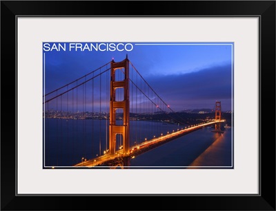 San Francisco, California - Golden Gate Bridge and Skyline