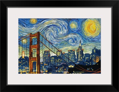 San Francisco, California - Starry Night City Series