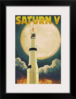 Saturn V & Full Moon