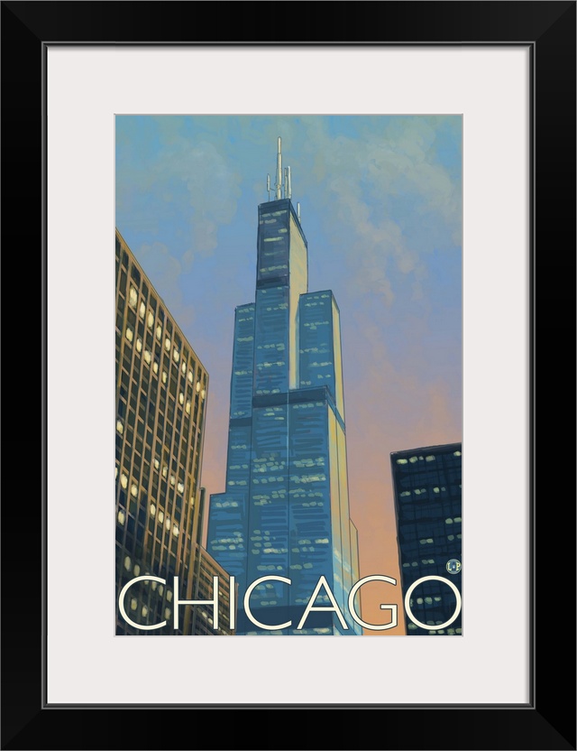 Sears Tower - Chicago, Illinois: Retro Travel Poster