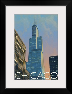 Sears Tower - Chicago, Illinois: Retro Travel Poster