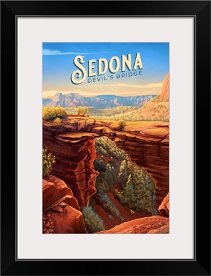 Sedona Devil's Bridge: Retro Travel Poster