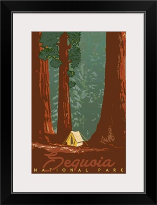 Sequoia National Park, Camping: Graphic Travel Poster