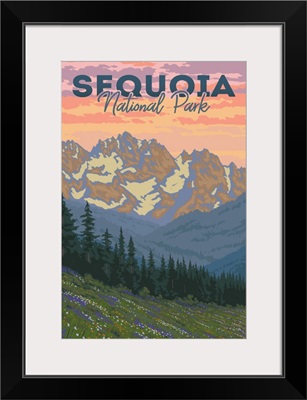 Sequoia National Park, Mountain Wilderness: Retro Travel Poster
