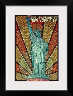 Statue of Liberty Mosaic - New York City, New York: Retro Travel Poster