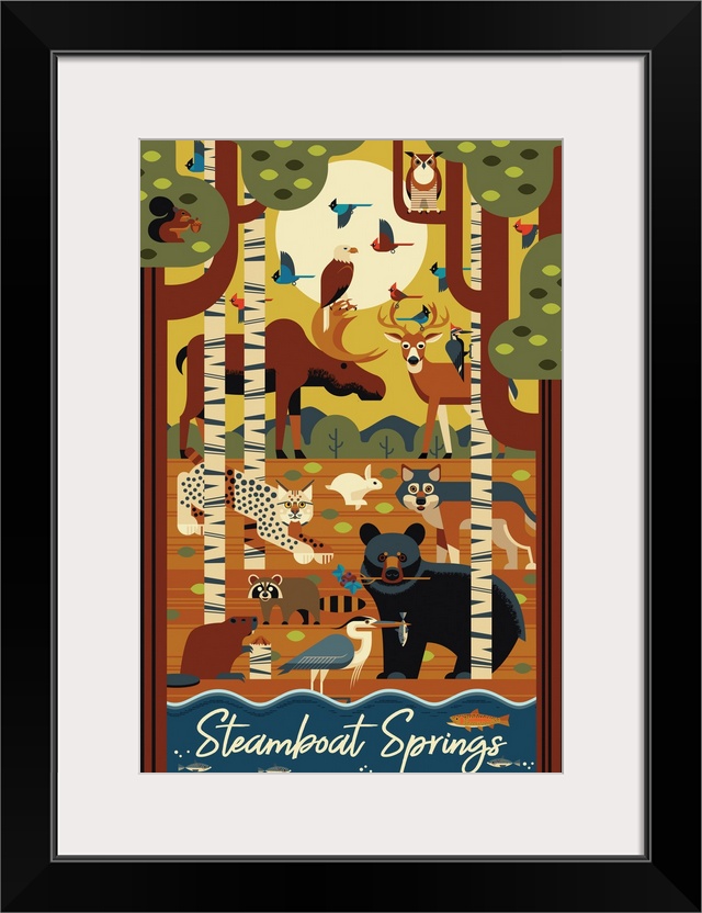 Steamboat Springs, Colorado - Forest Scene - Geometric