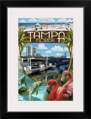 Tampa, Florida - Montage: Retro Travel Poster