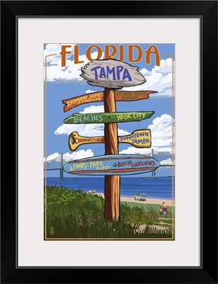 Tampa, Florida - Sign Destinations: Retro Travel Poster