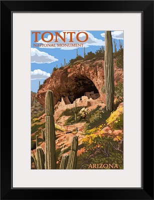 Tonto National Monument, Arizona: Retro Travel Poster