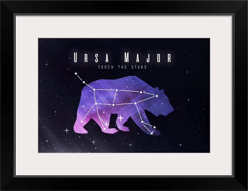 Ursa Major - Touch the Stars - Constellation Silhouette with Night Sky - Color