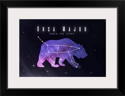 Ursa Major - Touch the Stars - Constellation Silhouette with Night Sky - Color