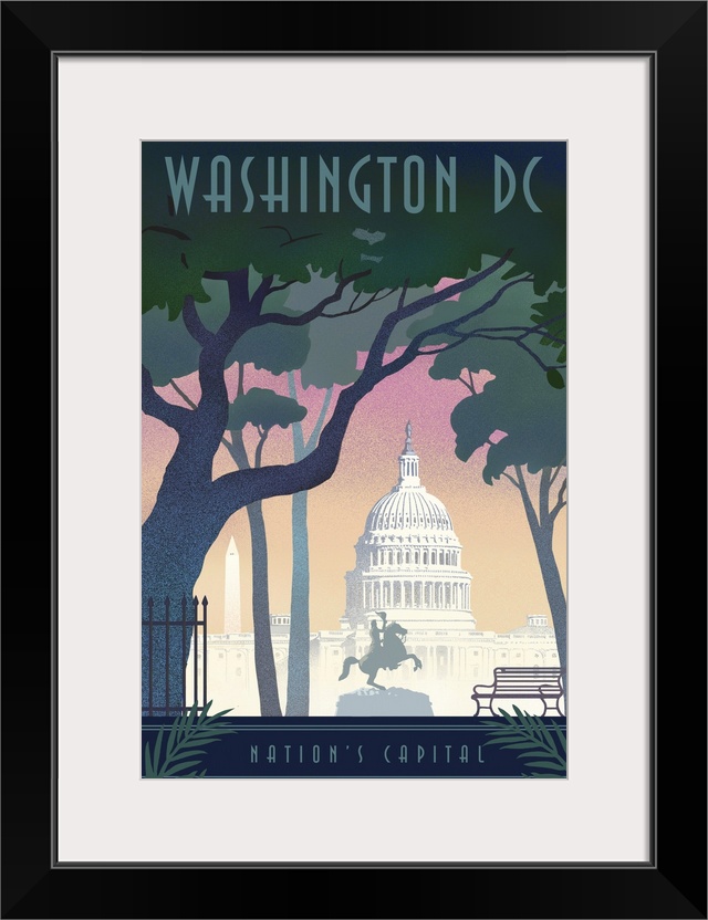 Washington, DC - Nations Capitol - Lithograph