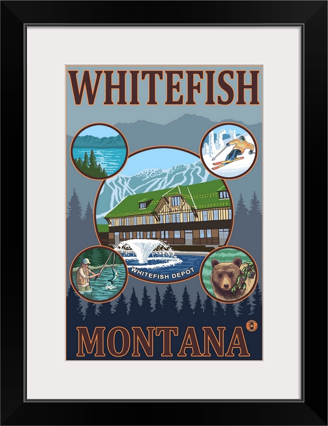 Whitefish, Montana: Retro Travel Poster