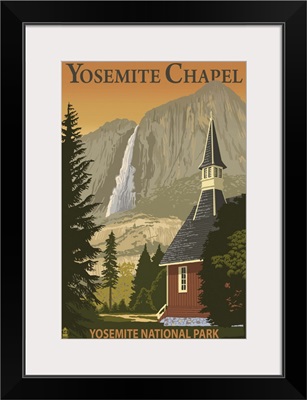 Yosemite Chapel and Yosemite Falls, California