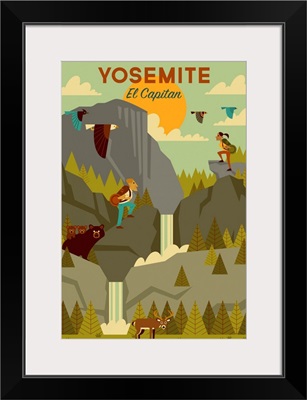 Yosemite National Park, Adventure: Graphic Travel Poster