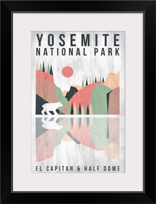 Yosemite National Park, El Capitan And Half Dome: Graphic Travel Poster
