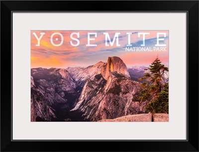 Yosemite National Park, Half Dome Landscape: Travel Poster