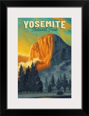Yosemite National Park, Natural Landscape: Retro Travel Poster