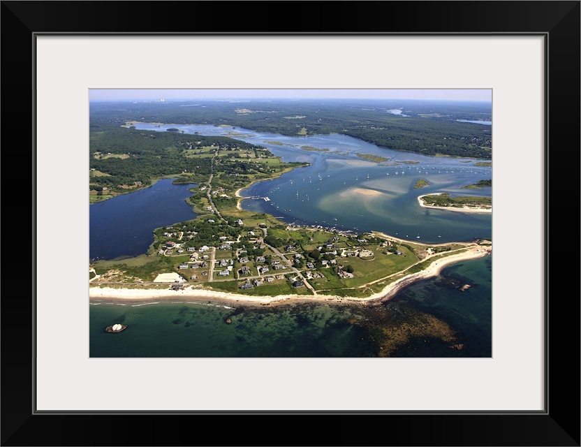 Acoaxet And The Entrance To Westport Harbor, Westport - Aerial Photograph