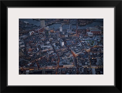 Belfast At Night, Northern Ireland, UK - Aerial Photograph