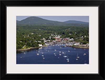 Camden Harbor, Camden, Maine, USA - Aerial Photograph