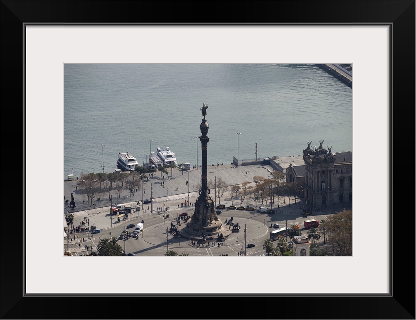 Colon Monument, Barcelona, Spain - Aerial Photograph