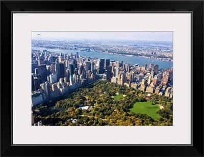 Columbus Circle, Central Park, New York City - Aerial Photograph