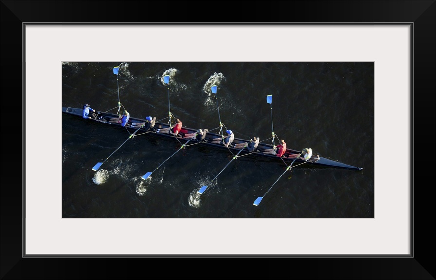 Competitors Practicing For The Annual HOCR Regatta, Boston - Aerial Photograph