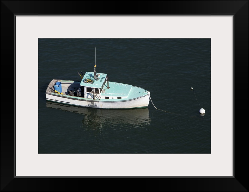 Fishing Boat, Down East, Maine, USA - Aerial Photograph