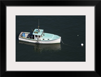 Fishing Boat, Down East, Maine, USA - Aerial Photograph