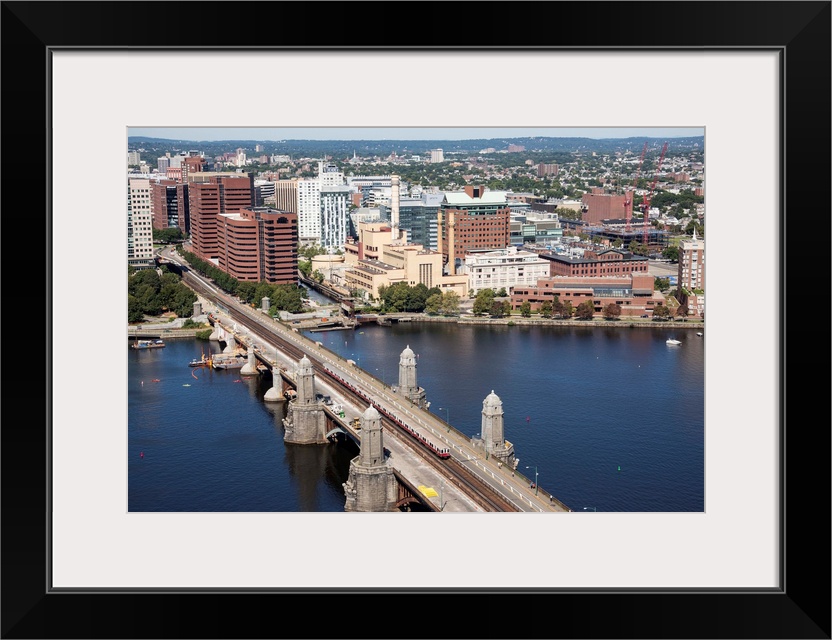 Longfellow Bridge Over Charles River, Boston, Massachusetts - Aerial Photograph